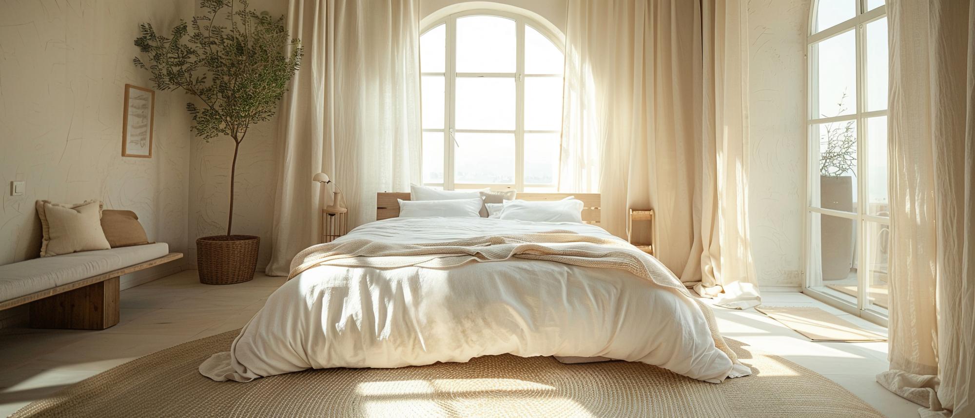Dormitor cosy cu fereastră mare